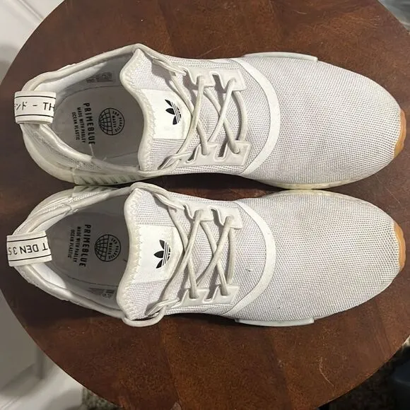 🔥🔥 Adidas Men's NMD_R1 Primeblue Shoes - White - Men Size 11 - EXCELLENT 🔥🔥