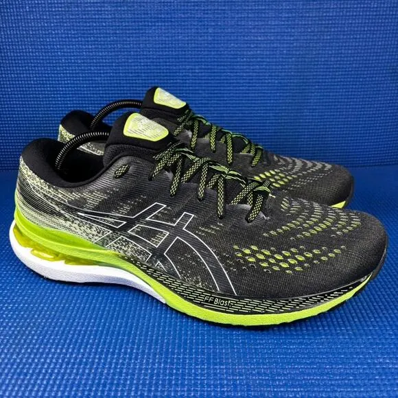 🔴 ASICS GEL-KAYANO 28 Men`s Size 11.5 Black Yellow Running Shoes 1011B189