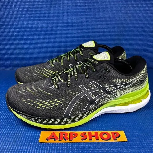 🔴 ASICS GEL-KAYANO 28 Men`s Size 11.5 Black Yellow Running Shoes 1011B189