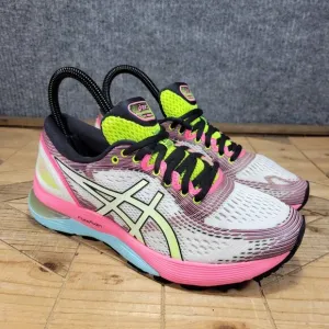 🔥 Asics Gel-Nimbus 21 White Pink Rise Bryte Running Shoes 1012A502 Women Size 6