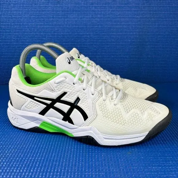 🔴 ASICS GEL-RESOLUTION 8 Kids-Boys Size 6 Unisex White Tennis Shoes 1044A018