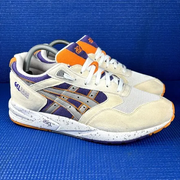 🔴 ASICS GEL SAGA PHOENIX Men`s Size 8.5 White Purple Grey Running Shoes H423N