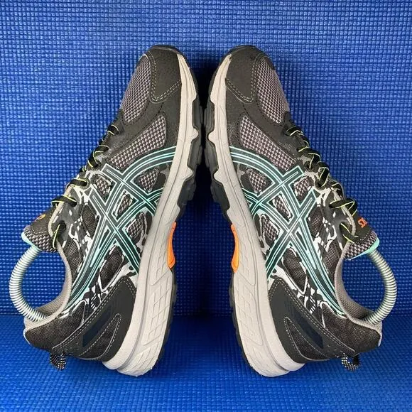 🔴 ASICS GEL-VENTURE 6 Women`s Size 9.5 Black Grey Athletic Running Shoes T7G6Q