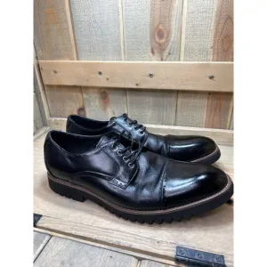 10.5 Stacy Adams Memory Foam Black Dress Shoes Cap Toe Lace Up Leather Lined