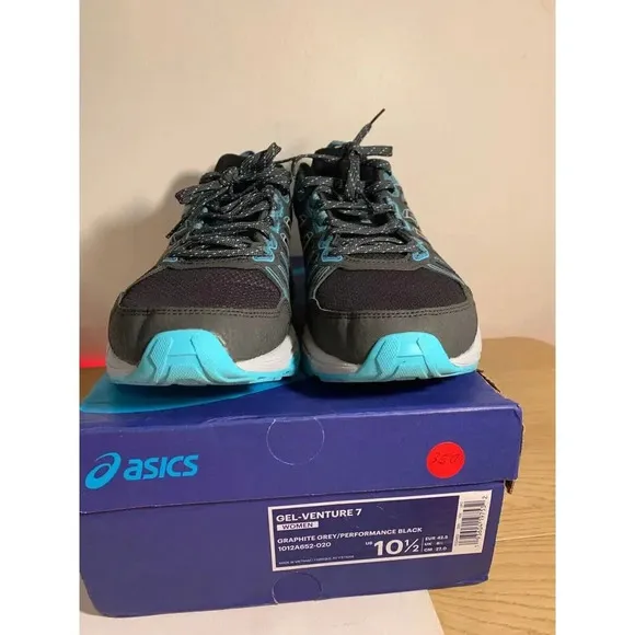 350. ASICS Gel-Venture 7 Running Shoes- Grey/Black- US 10.5 Women's