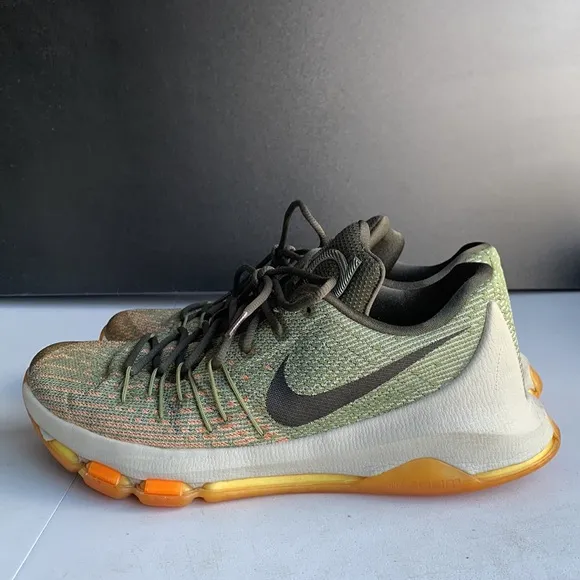 405 Nike KD‎ 8 'Easy Euro' Green/Orange Basketball Shoes Men’s Size 10.5