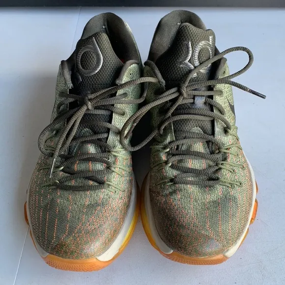 405 Nike KD‎ 8 'Easy Euro' Green/Orange Basketball Shoes Men’s Size 10.5