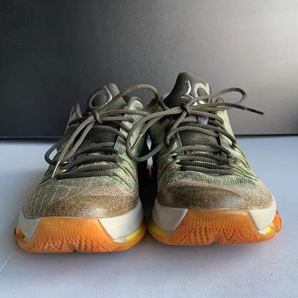 405 Nike KD‎ 8 'Easy Euro' Green/Orange Basketball Shoes Men’s Size 10.5
