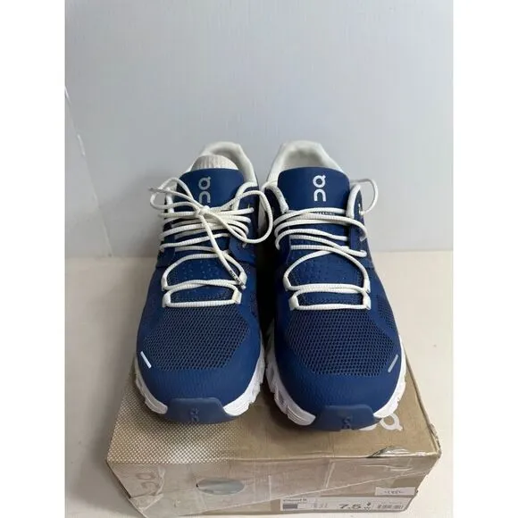 .4482 On Cloud 5, Denim/White, Womens Running Shoes-US 7.5 Womens