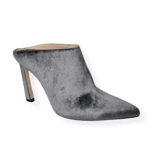 $550 STUART WEITZMAN CAMILA VELVET SLIDE MULE POINTY TOE HEEL GRAY 6 (D5)