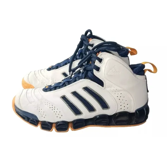 Adidas A Cub Artillery Basketball Shoes Men's Size 10 White~Blue~Orange 2006