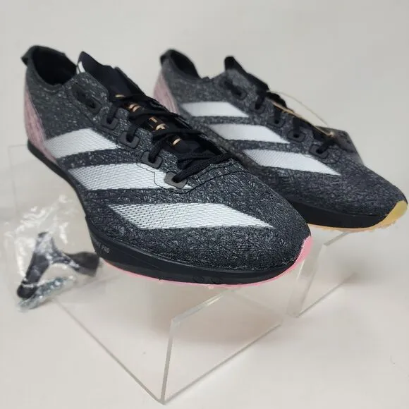 adidas Adizero Prime Track &amp; Field Shoes Mens 8 Black SP 3 Logo Lace Up Sneakers