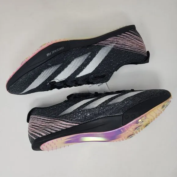 adidas Adizero Prime Track &amp; Field Shoes Mens 8 Black SP 3 Logo Lace Up Sneakers
