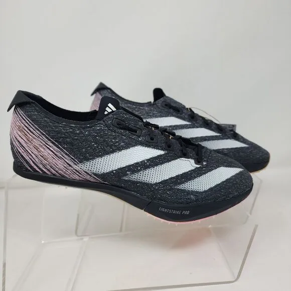 adidas Adizero Prime Track &amp; Field Shoes Mens 8 Black SP 3 Logo Lace Up Sneakers
