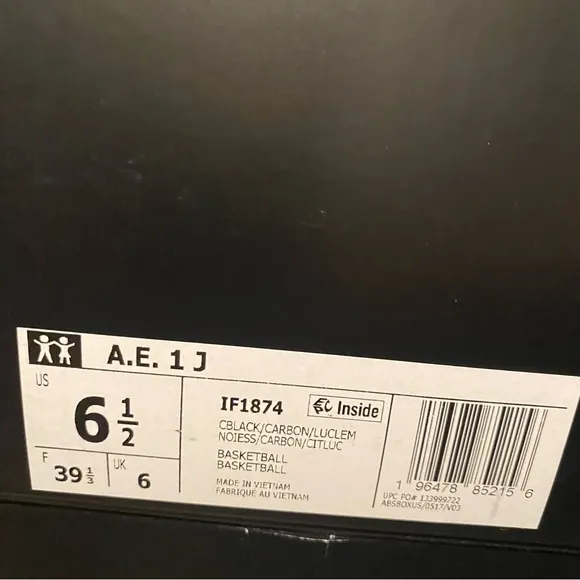 Adidas AE 1 J Basketball The Future Youth Shoes Sneakers IF1874 GS Sz