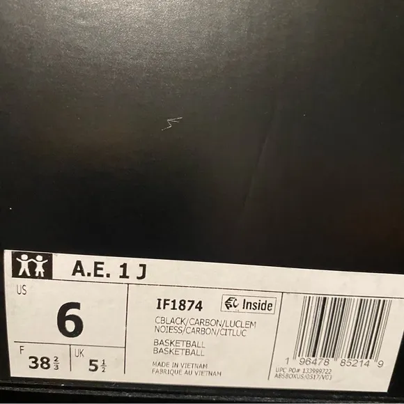 Adidas AE 1 J Basketball The Future Youth Shoes Sneakers IF1874 GS Sz