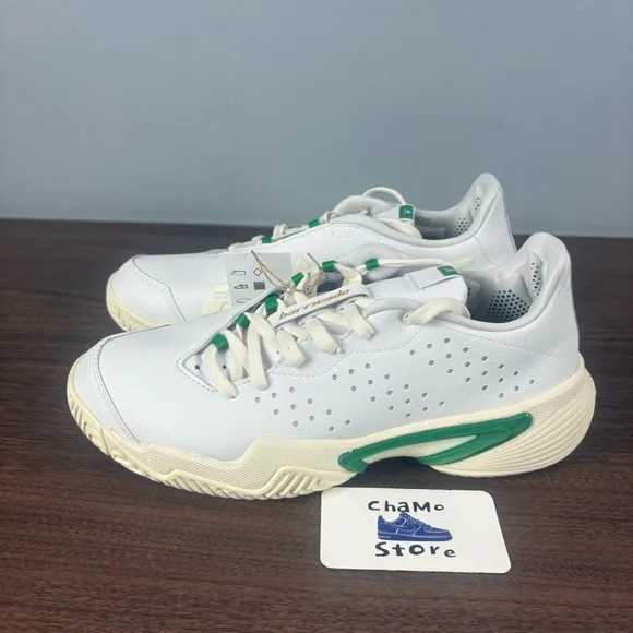 Adidas Barricade U Stan White Green Tennis Pickleball Shoes GZ1408 Men’s Sz 8