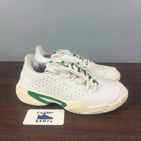 Adidas Barricade U Stan White Green Tennis Pickleball Shoes GZ1408 Men’s Sz 8