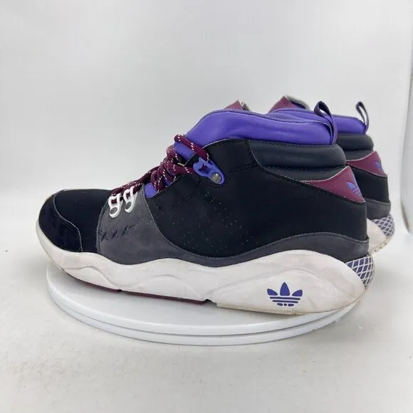 Adidas Fortitude Mid Men Size 11.5 G09439 Black Phantom Gray Nobcri Purple Shoes