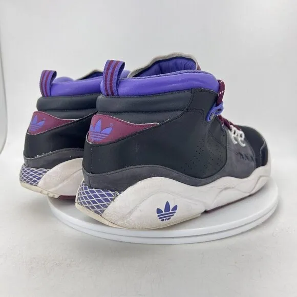 Adidas Fortitude Mid Men Size 11.5 G09439 Black Phantom Gray Nobcri Purple Shoes