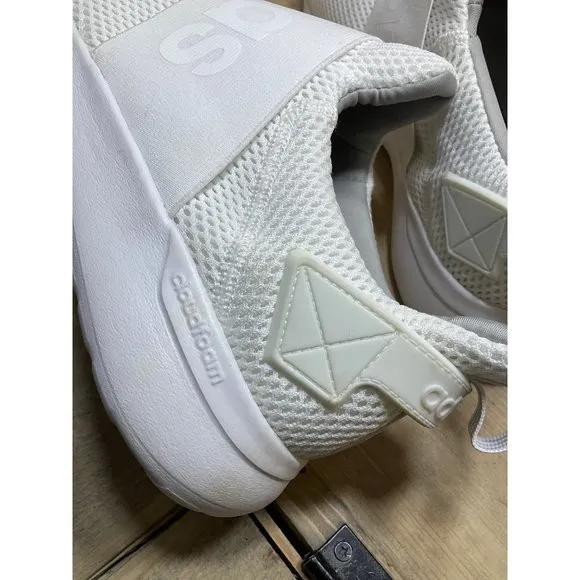 𝅺ADIDAS Mens Lite Racer BC0941 White Running Shoes Sneakers Size 8.5