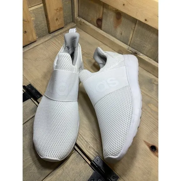 𝅺ADIDAS Mens Lite Racer BC0941 White Running Shoes Sneakers Size 8.5