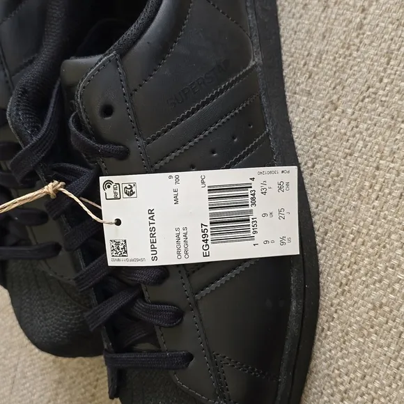 Adidas Men's Superstars- Black On Black