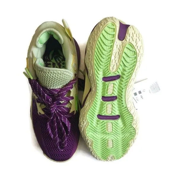 Adidas Mens Sz 5 Womens 6 Dame 8 Dame Time Basketball Shoes GY0383 Yellow Purple