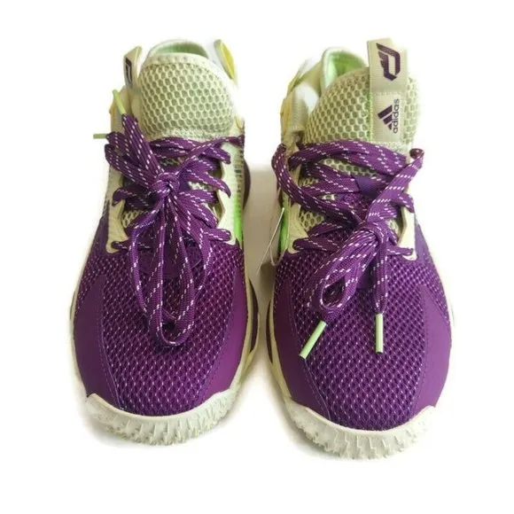 Adidas Mens Sz 5 Womens 6 Dame 8 Dame Time Basketball Shoes GY0383 Yellow Purple