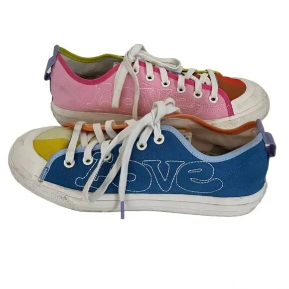 ADIDAS Nizza Rainbow Pride Mens Sneakers Love Unites Embroidered Size 10
