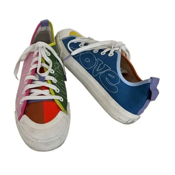 ADIDAS Nizza Rainbow Pride Mens Sneakers Love Unites Embroidered Size 10