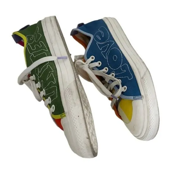 ADIDAS Nizza Rainbow Pride Mens Sneakers Love Unites Embroidered Size 10