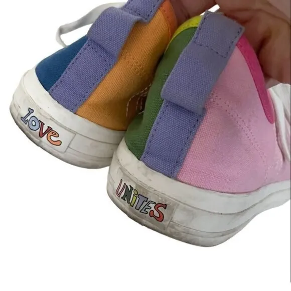 ADIDAS Nizza Rainbow Pride Mens Sneakers Love Unites Embroidered Size 10