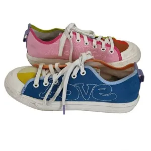 ADIDAS Nizza Rainbow Pride Mens Sneakers Love Unites Embroidered Size 10