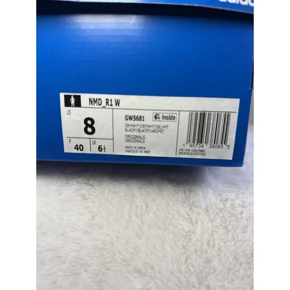 Adidas NMD_R1 'White Silver Metallic' Women's Sneakers Size 8 GW5681 New in Box