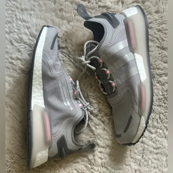 adidas NMD_V3 - Kids' Sneakers, Grey, Size 5.5, White, Grey