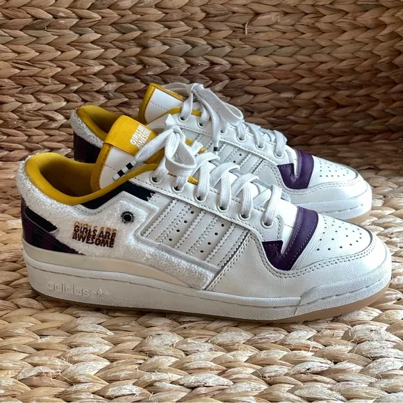 Adidas Originals Forum “Girls Are Awesome” Shoes Womens 9.5 White Purple Yellow