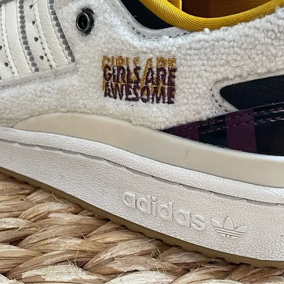 Adidas Originals Forum “Girls Are Awesome” Shoes Womens 9.5 White Purple Yellow