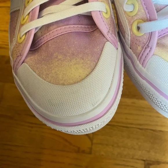 Adidas Originals Nizza Platform Lilac Pink and Yellow Watercolor Sneaker Shoes