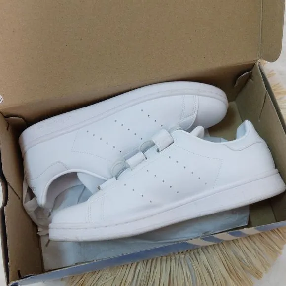 Adidas Originals Stan Smith CF White Cloud Gold Metallic Shoes Size 7 1/2