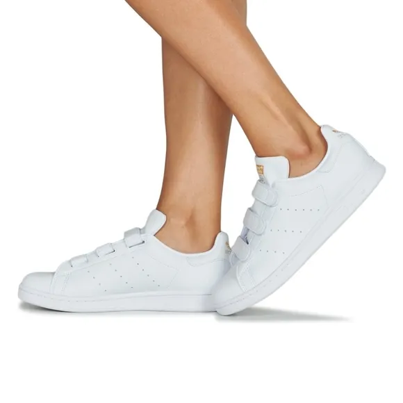 Adidas Originals Stan Smith CF White Cloud Gold Metallic Shoes Size 7