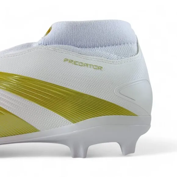 adidas Predator League Laceless FG White Gold Men's Soccer Cleats IF6332