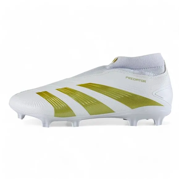 adidas Predator League Laceless FG White Gold Men's Soccer Cleats IF6332