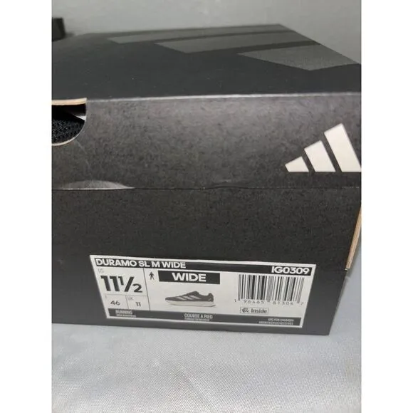 Adidas Running Shoes Duramo Men's US 11.5‎ Wide Black Athletic Sneakers