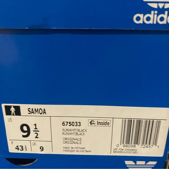 Adidas Samoa Originals Shoes Sneakers Cloud White Core Black 675033 Men’s Sz