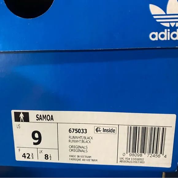 Adidas Samoa Originals Shoes Sneakers Cloud White Core Black 675033 Men’s Sz