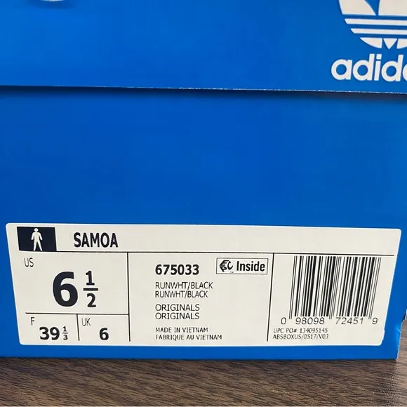 Adidas Samoa Originals Shoes Sneakers Cloud White Core Black 675033 Men’s Sz
