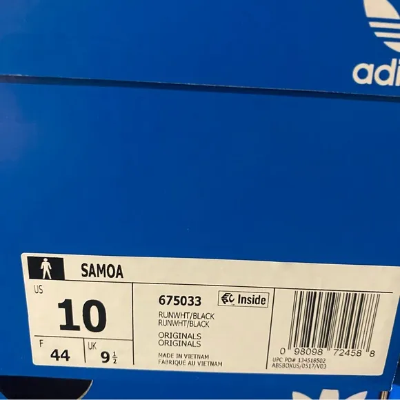 Adidas Samoa Originals Shoes Sneakers Cloud White Core Black 675033 Men’s Sz
