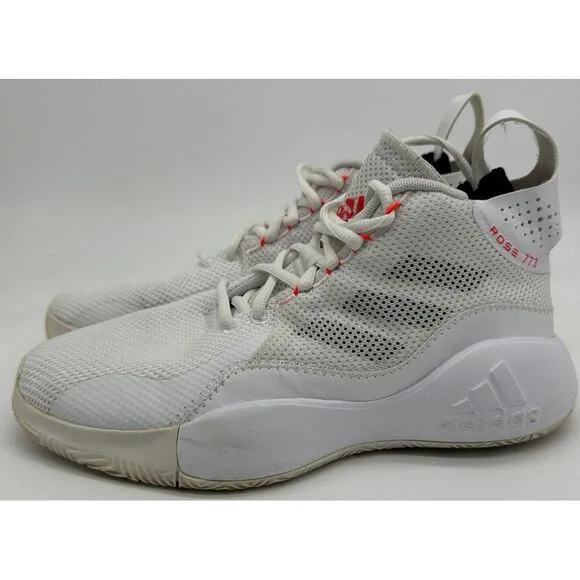 Adidas Shoes Mens 7.5 D Rose 773 White Red 3 Stripes Basketball Athletic FW8657