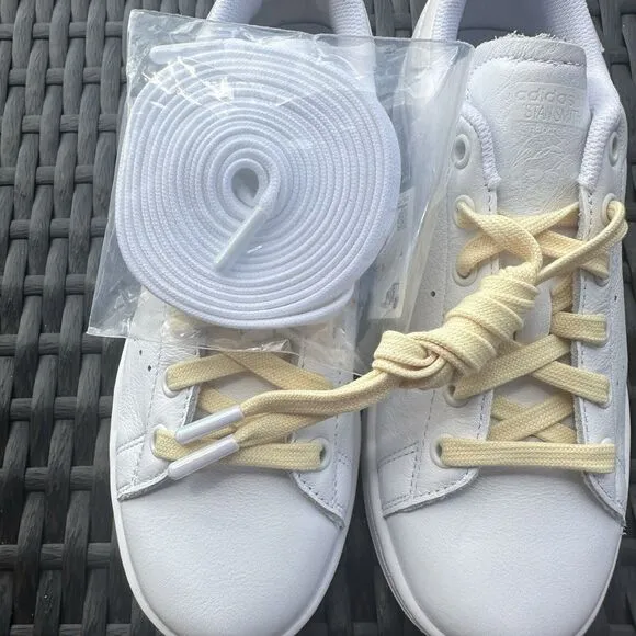 Adidas Stan Smith White Easy Yellow Women's Athletic Shoes FW8494 Size 5.5